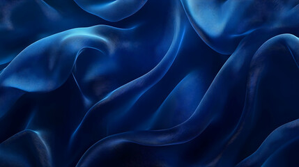 Fototapeta premium Abstract Blue Fabric Waves - 3D Illustration