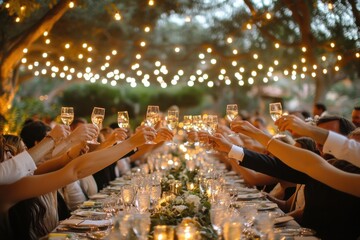 A group of people are celebrating a special occasion