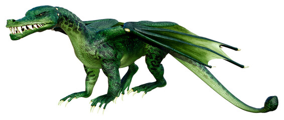 Obraz premium 3D Rendering Fairy Tale Dragon on White