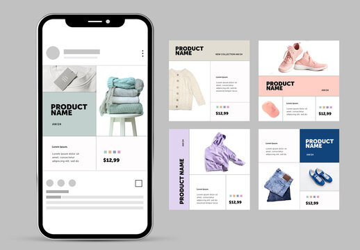 Social Media Post Minimal Color Block Style