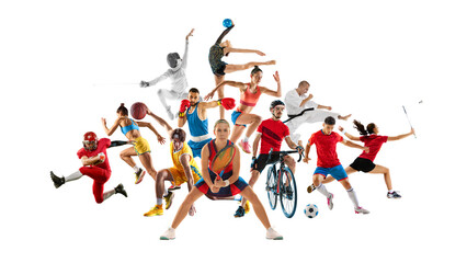 Powerful compilation of athletes from different disciplines, showcasing diverse sports skills and...