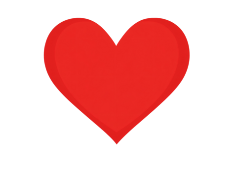 a red heart with white background