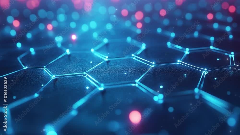 Poster abstract background with a hexagonal pattern. digital technology concept of science or medical resea