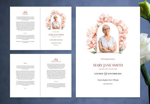Peony Illustration Orbituary Print Set
