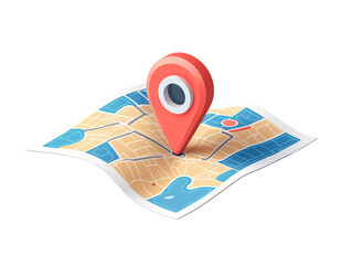 a map with a pin on it