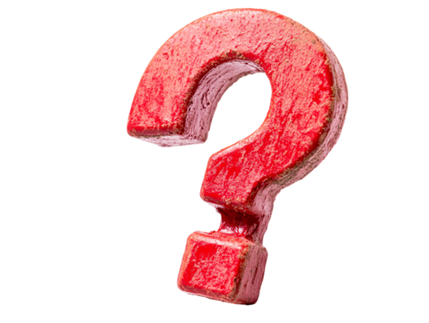 a red question mark on a white background