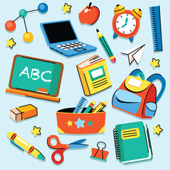 Back to school doodle set element illustration