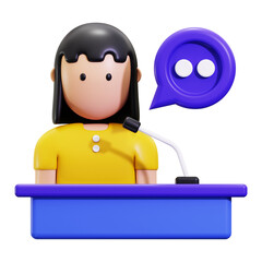 3d Conference icon. Perfect for presentations, public speaking, conferences, and communication themed designs