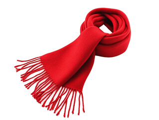 a red scarf with fringes