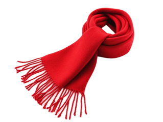 a red scarf with fringes