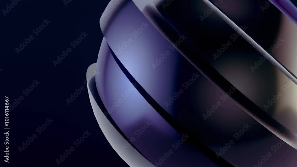 Aufkleber Digital animation featuring a multi-layered shiny dark sphere. 3d rendering 4K