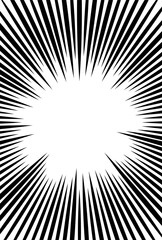  黒色の集中線のイラスト