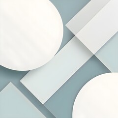 minimalist composition of overlapping geometric shapes with clean lines and muted soft pastel colors