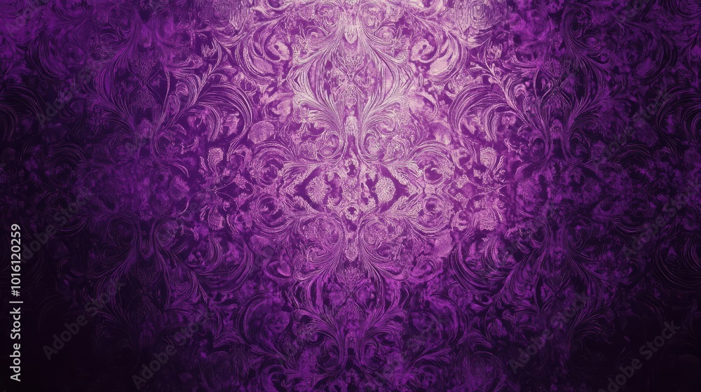 Poster abstract purple wallpaper background with artistic patterns and subtle textures, featuring a seamles