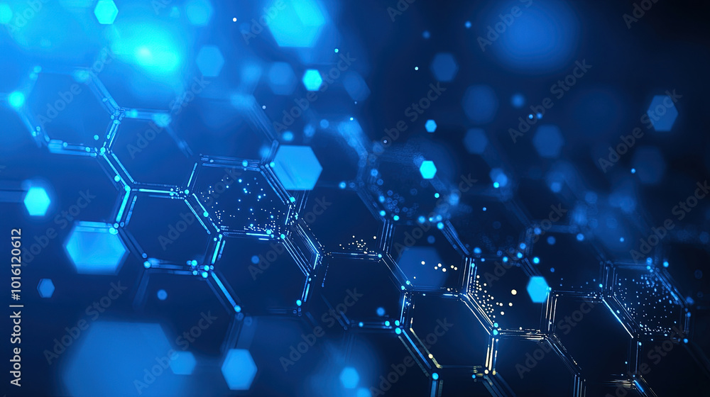 Poster abstract background with a hexagonal pattern. digital technology concept of science or medical resea