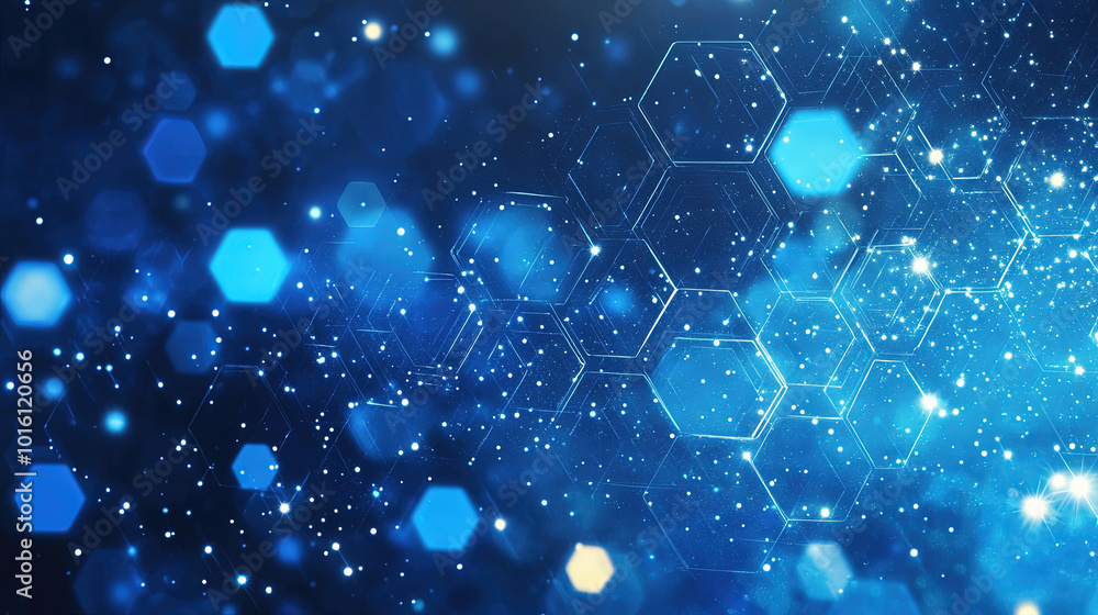 Poster abstract background with a hexagonal pattern. digital technology concept of science or medical resea