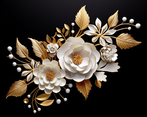 Black Velvet Flowers On Black Background