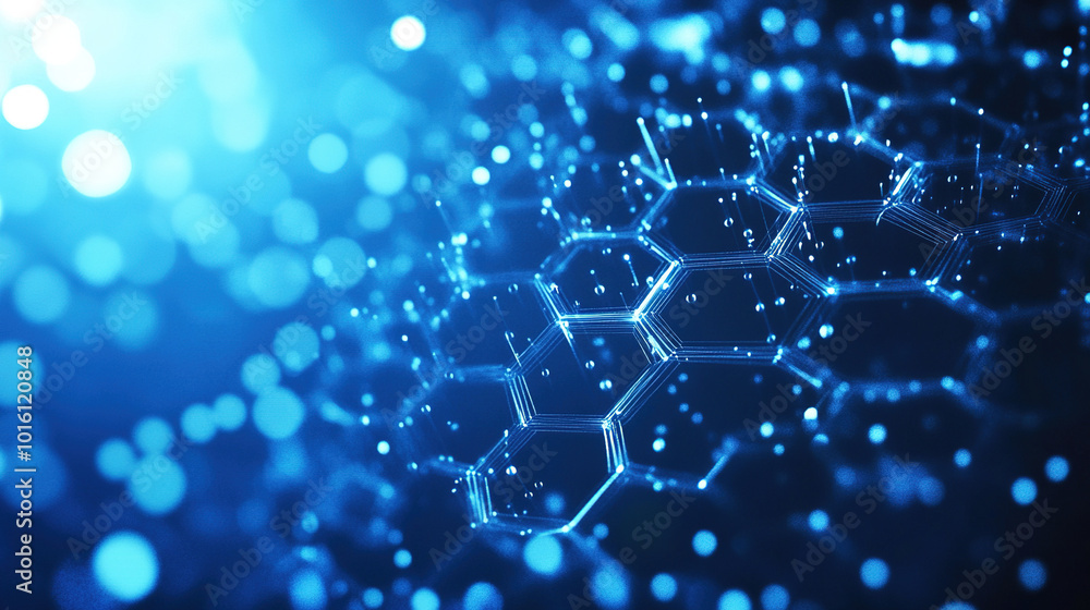 Poster abstract background with a hexagonal pattern. digital technology concept of science or medical resea