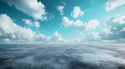 Blue Sky with White Clouds and Concrete Background - Illustration