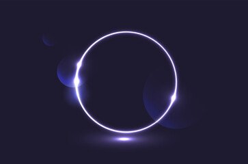 glowing circle on dark blue background