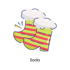 Socks doodle vector outline Sticker. EPS 10 file