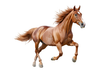 Running horse, white isolate background transparent background