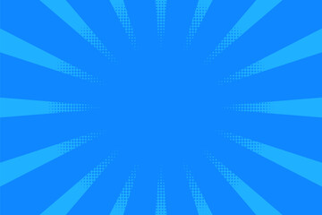 中央にテキストスペースのあるブルーのサンバーストのイラスト