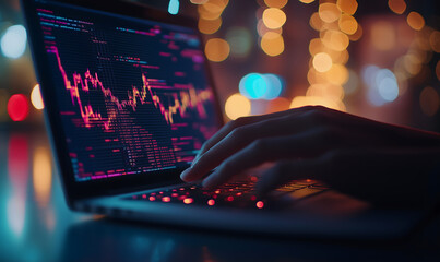 Image of hands typing on laptop with glowing code on screen. Digital security icon. Represents cyber security and cyber data protection, Generative ai