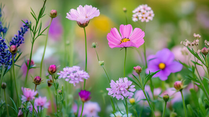 Obraz premium bright and beautiful wild flowers in the field