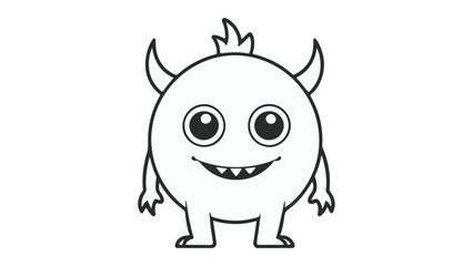 cartoon monster outline vector illustration