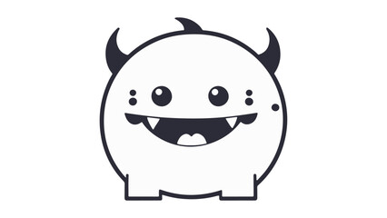 cute monster outline vector illustration