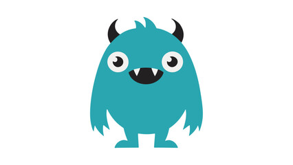 cartoon smiling blue monster illustration © Giorgi
