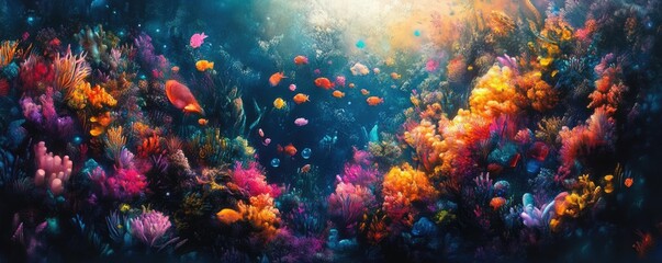 Surreal blockchain jungle, animals trading digital assets, vibrant colors and whimsical camera angles