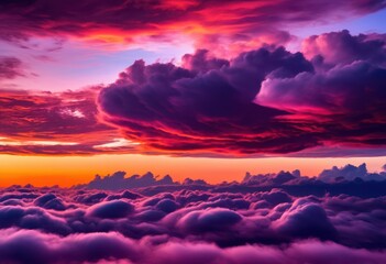 Fototapeta premium stunning dramatic cloud patterns creating layered background fluid shapes vivid colors sky, atmospheric, backdrop, beauty, bright, canvas, captivating