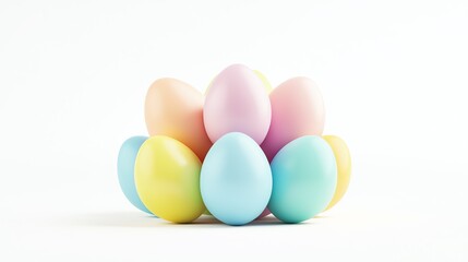 Create of fresh colorful pastel eggs preparing for Easter, on clear background.