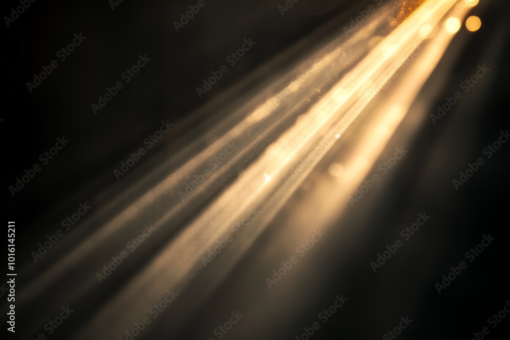 Aufkleber golden rays of sunlight penetrate through the dark, creating an ethereal and serene atmosphere that 