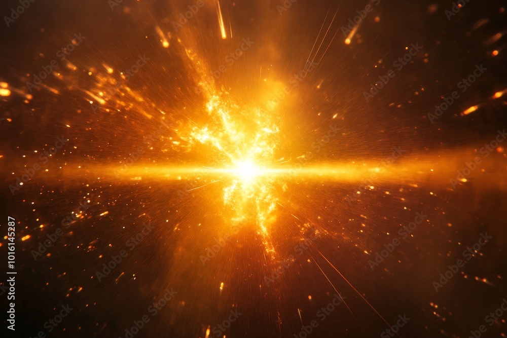 Leinwandbilder a powerful burst of energy explodes in a vibrant display of fiery light, symbolizing raw power and m