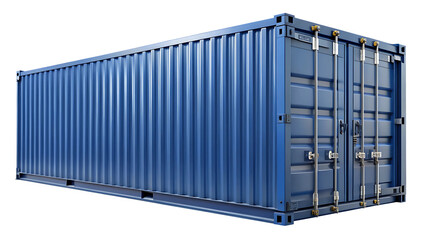 Mock up 40ft container color blue isolated