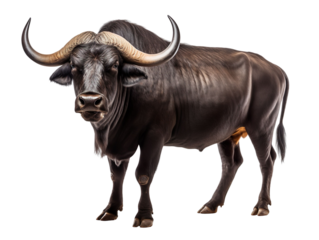African water buffalo isolated on transparent background
