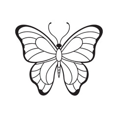 Butterfly silhouette vector illustration. isolated on white background.