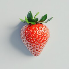 A single vibrant strawberry on a clean white background, 