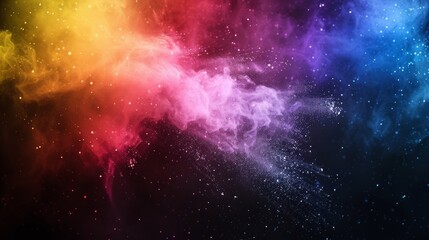 Naklejka premium A cosmic blend of vibrant colors and ethereal trails creating an expansive nebula, capturing the awe-inspiring beauty of the universe.