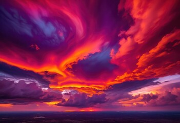 Fototapeta premium breathtaking vibrant skies displaying stunning cloud formations colorful horizon, sunset, sunrise, landscape, atmosphere, beauty, evening, twilight