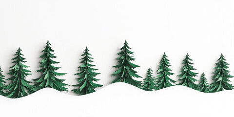 Obraz premium Christmas trees and snow on a white background