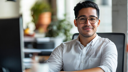 Fototapeta premium LGBTQ Employee Showing Pride in the Office