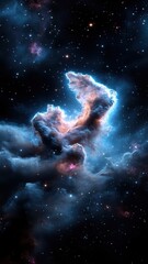 Obraz premium Starry Christmas night sky with constellations and nebulae.