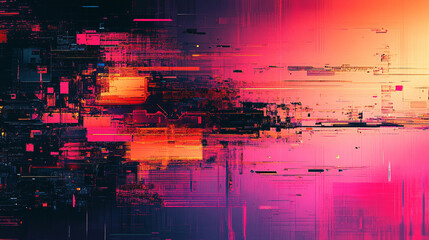 Obraz premium abstract digital user interface featuring vibrant pixels and intricate patterns. This design symbolizes innovation, technology, and the evolution of human-computer interaction in a digital age