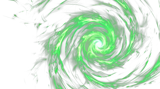 green glowing light motion isolated on white or transparent png