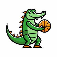 Naklejka premium Crocodile mascot cartoon illustration 