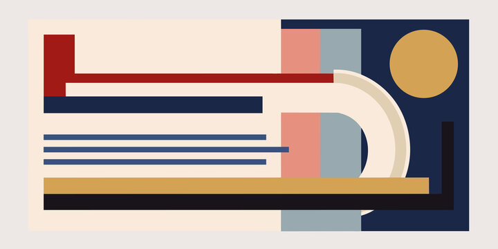 Geometric Brutalist patterns in harmonious color arrangement
